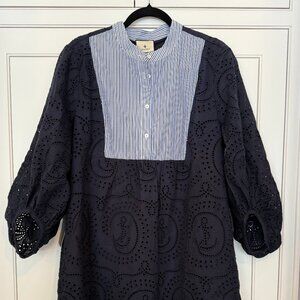 Tuckernuck Nautical Navy Eyelet Calliope Dress XL NWT $198